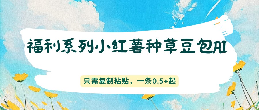 福利系列小红薯种草豆包AI、只需复制粘贴，一条0.5+起